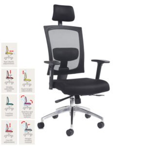 Gemini Fabric Mesh Task Chair in Black