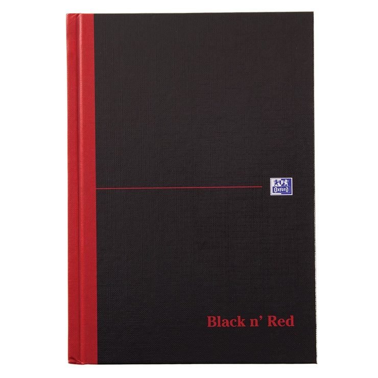 Black n Red A5 Casebound Notebook 90gsm 192 pages - Pack of 10