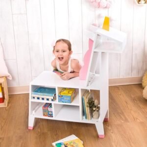 Teamson Kids Zoo Kingdom Unicorn Bookshelf (3+ Years)