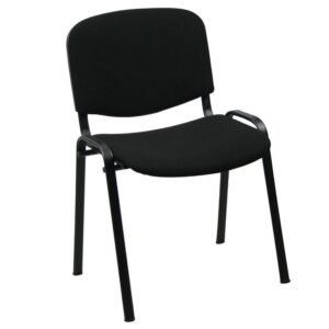 Skyline Fabric Stacking Chair Black, Black Frame