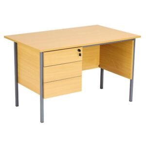 Eco 18 Rectangular 3 Drawer Pedestal Desk Oak 1200x750mm