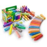 Childrens Crayola Box of 48 Sidewalk Washable Anti-Roll Bright Colored Chalks